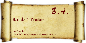 Bató Andor névjegykártya