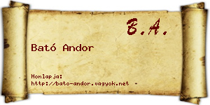 Bató Andor névjegykártya